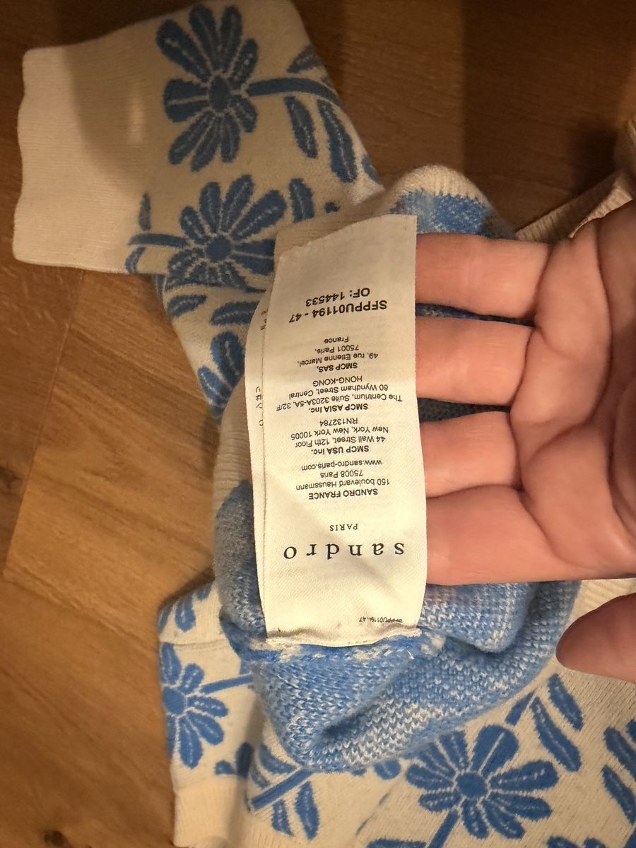 Sandro Pullover & Sweatshirts: Pullover floral Sandro size 2 woool cachemire beige/bleu – Neu (gemäss Beschreibung) aus Männedorf von iza04 6