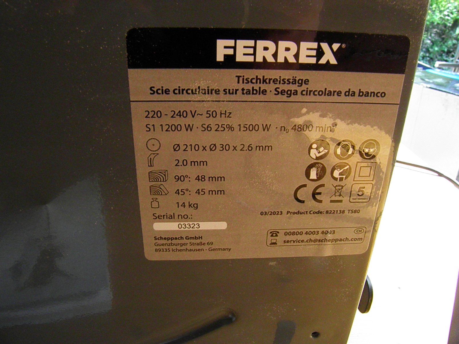 Ferrex Seghe: Tischkreissäge Ferrex TS80 – Usato da Triesen FL venduto da Trigon 7