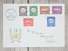 CL09 Enveloppe + Timbre Suisse 1955
