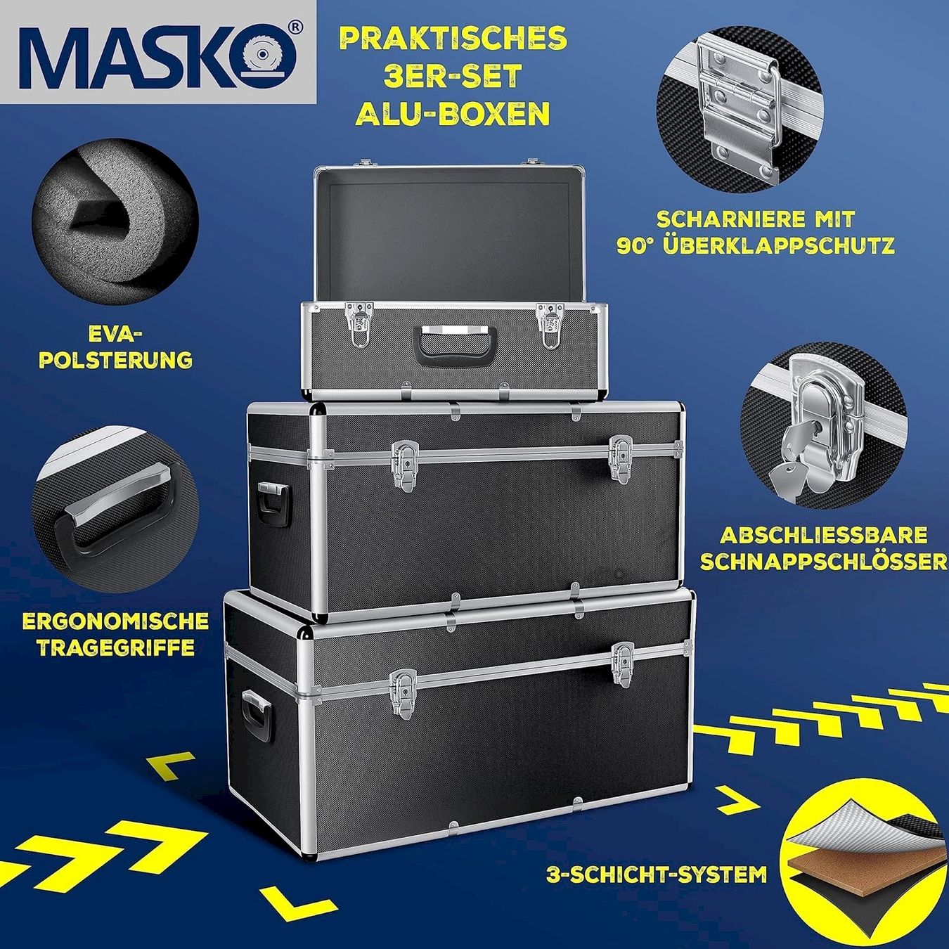 Contenitori & Simili: Masko Alubox 3er SET Schwarz – Nuovo e nell'imballaggio originale da Bottighofen venduto da zaap