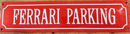 Emailschild Ferrari Parking Blech Retro Vintage Deko Schild