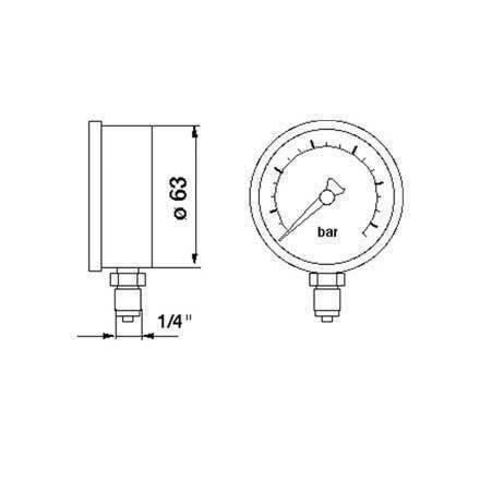Medizinaltechnik: Manometer  0 - 5 - 25 Bar Feldspritze – Neu und originalverpackt aus Büren/ So von u.limacher 1