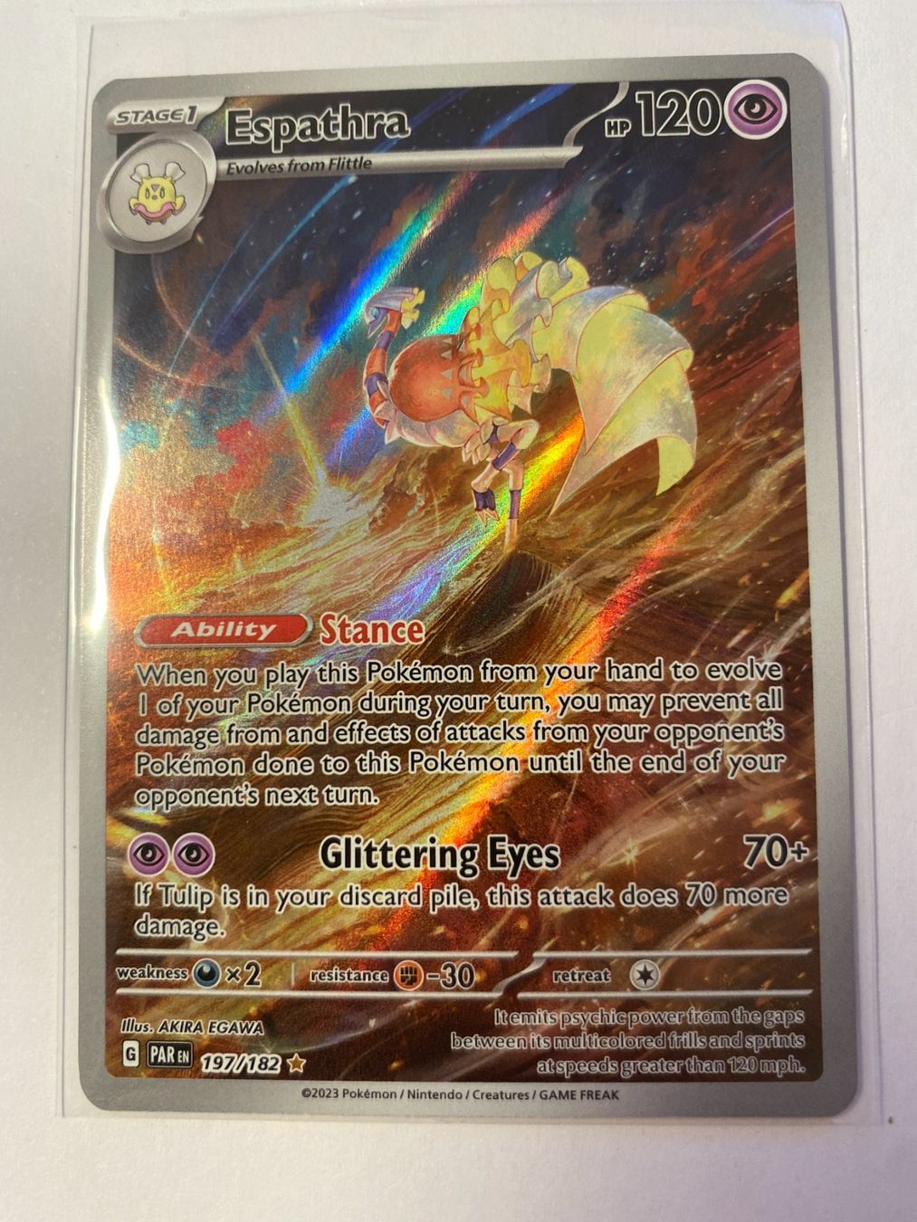 Pokémon Sammelbilder & Trading cards: Pokemon Espathra 197/182 Paradox Rift EN – Neu (gemäss Beschreibung) aus Weingarten-Kalthäusern von McGmavlo