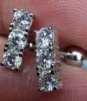 Boucles d'oreille argent diamants de moissanite de 0,6 ct