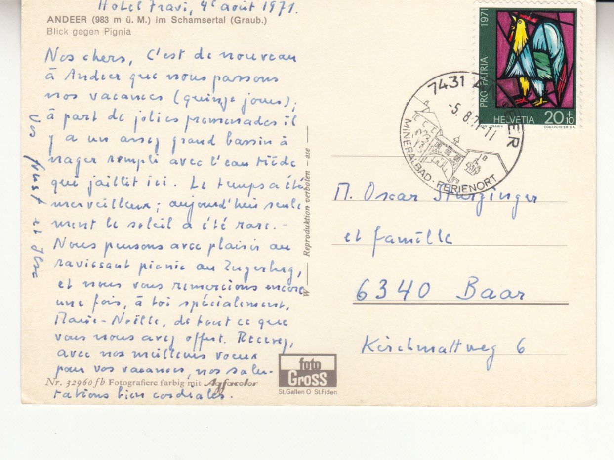 Cartes postales: Andeer 1971 – D'occasion à Bürglen TG par StampGraf 1