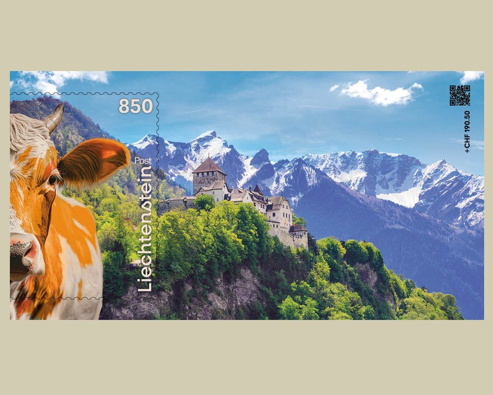 Tutti i francobolli: Lichtenstein Crypto Stamp CHLI ORANGE, original verpackt, ** – Nuovo e nell'imballaggio originale da St. Moritz venduto da Guenteratch