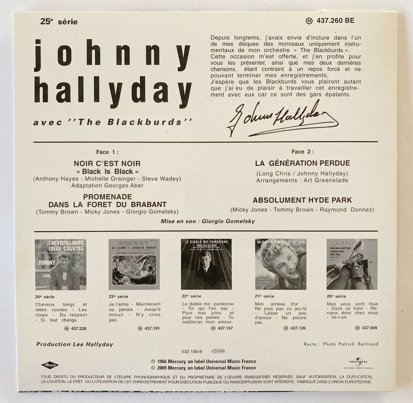 Dischi in vinile: JOHNNY HALLYDAY - NOIR C'EST NOIR – Usato da Bottens venduto da hotter-than-hell 1