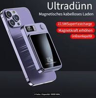 Magnetische Powerbank 10000 mAh  kompakt & kabellos T