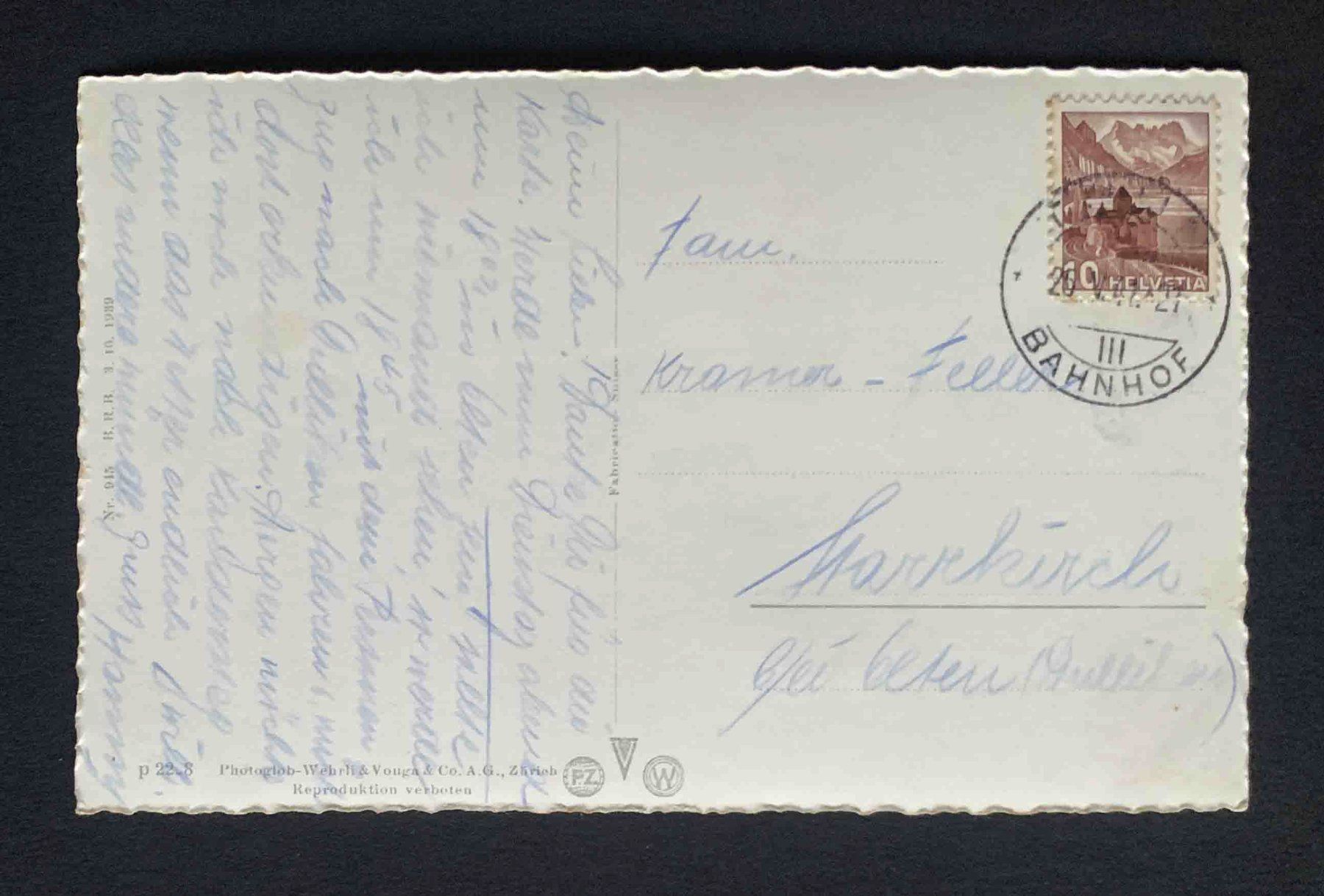 Cartoline postali: AK Scherzligen mit Niesen – Usato da Goldau venduto da artelier1 1