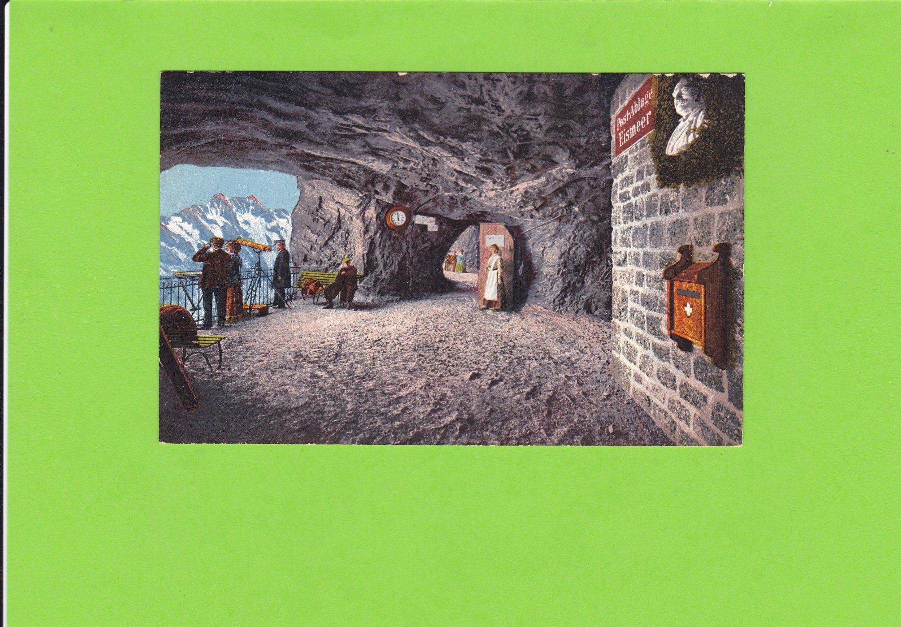 Cartoline postali: Jungfraubahn-Station Eismeer-belebt-Schreckhorn – Usato da St. Peterzell venduto da neckertal