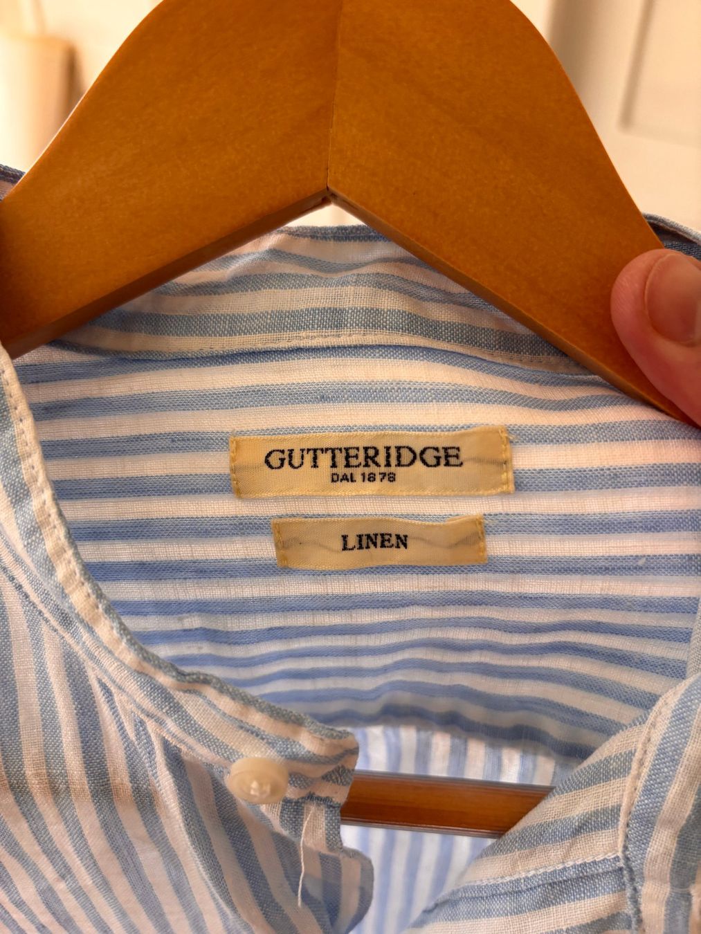 Chemises: Gutteridge Leinenhemd - Gr. M - Hellblau/Weiss gestreift – Neuf (Voir description) à Zürich par Max_Duer 2