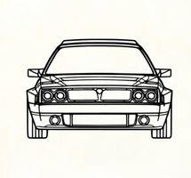 Vintage Metall Kunstrahmen Lancia Delta Integrale 50cm