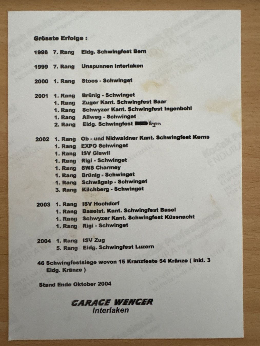 Autogramme: AUTOGRAMMKARTE MARTIN GRAB SCHWINGER*********** – Gebraucht aus Ibach von lisch3 3