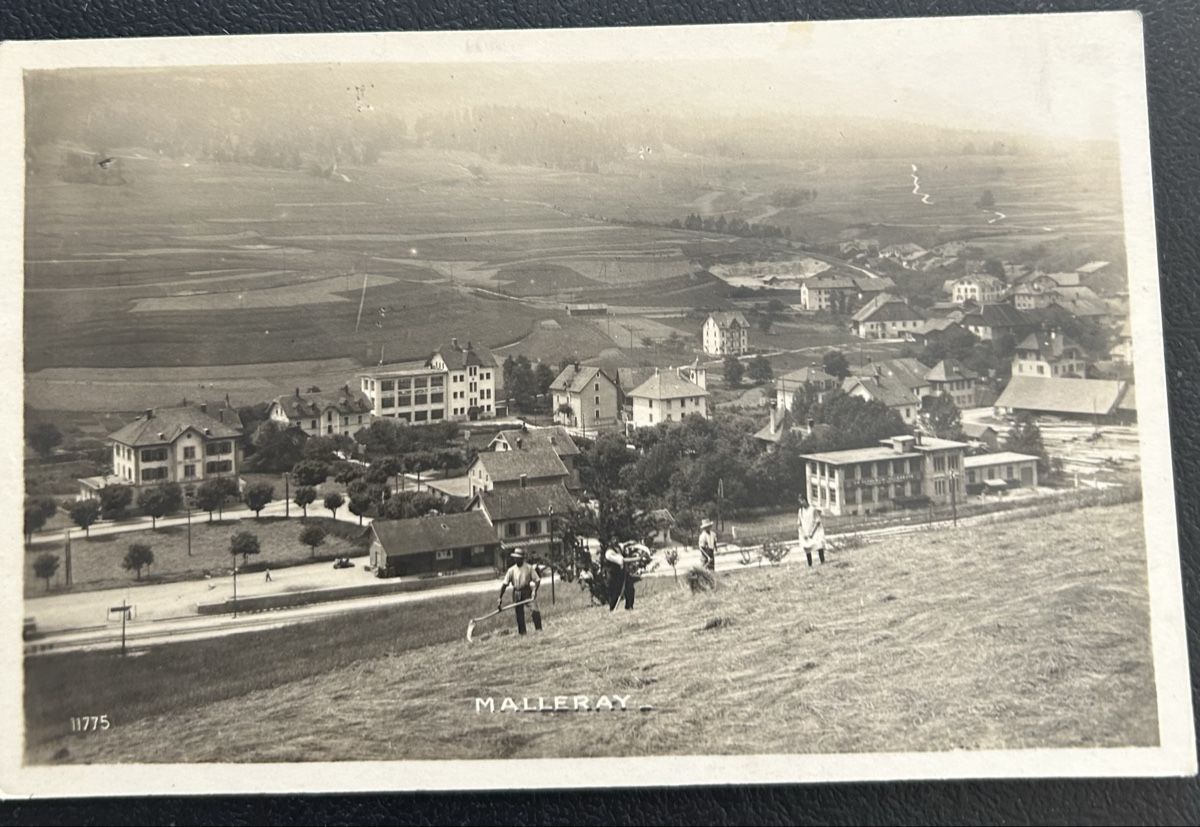 Cartoline postali: Malleray la Gare mit Feldarbeit  – Usato da Horw venduto da Tellbub