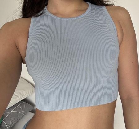 crop top bleu 