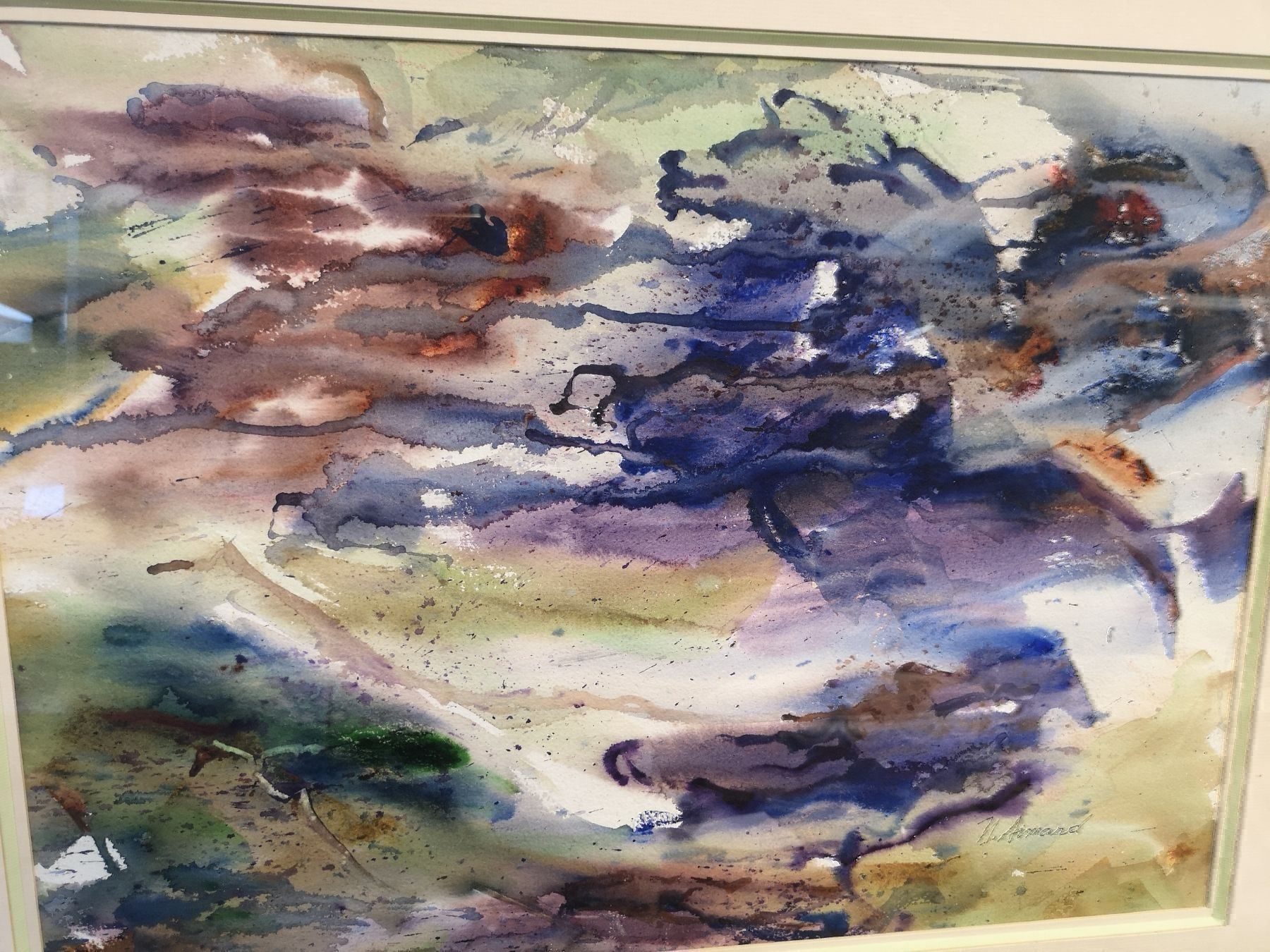 Gemälde: Grande aquarelle signée – Gebraucht aus Genève von Qanil77 1
