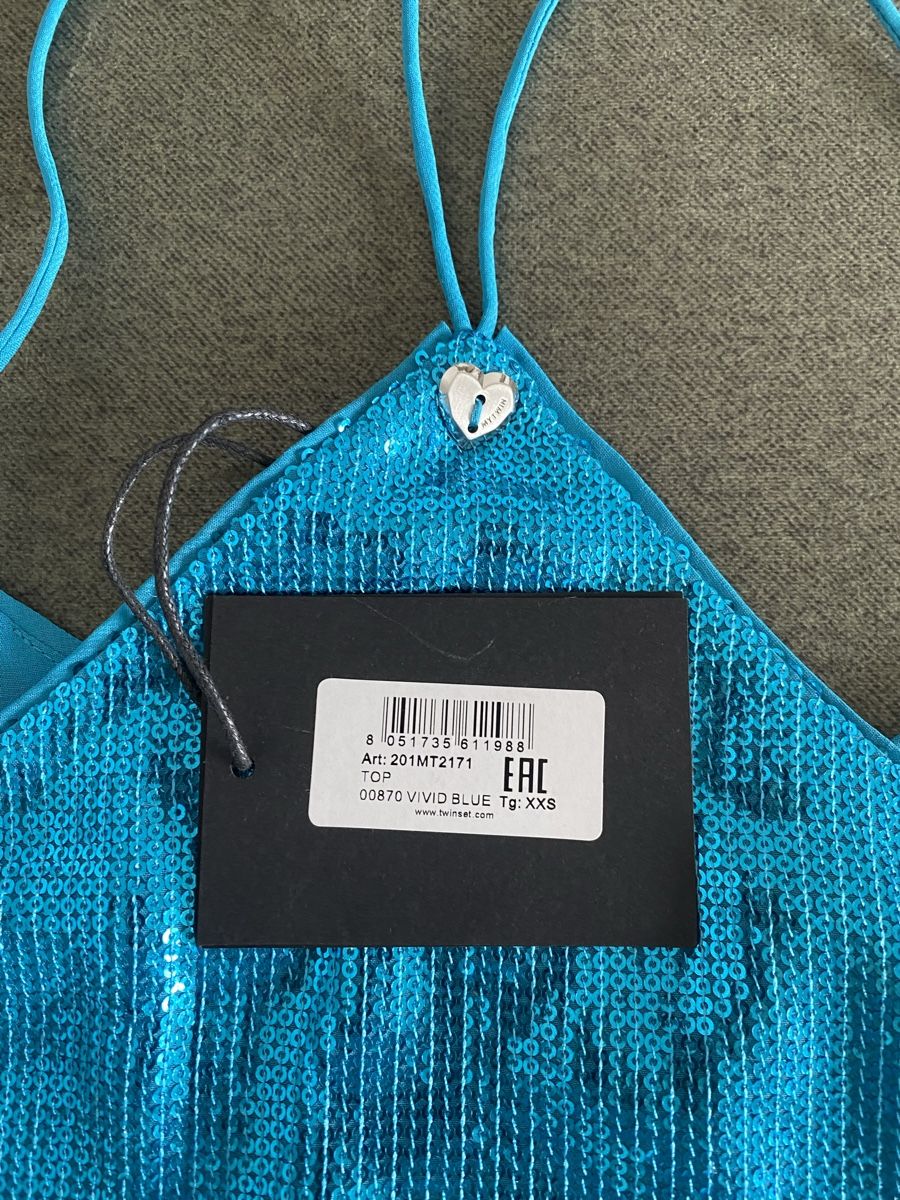 Twinset Top: Twinset paillettes top – Nuovo e nell'imballaggio originale da Territet venduto da gai_5phl 3