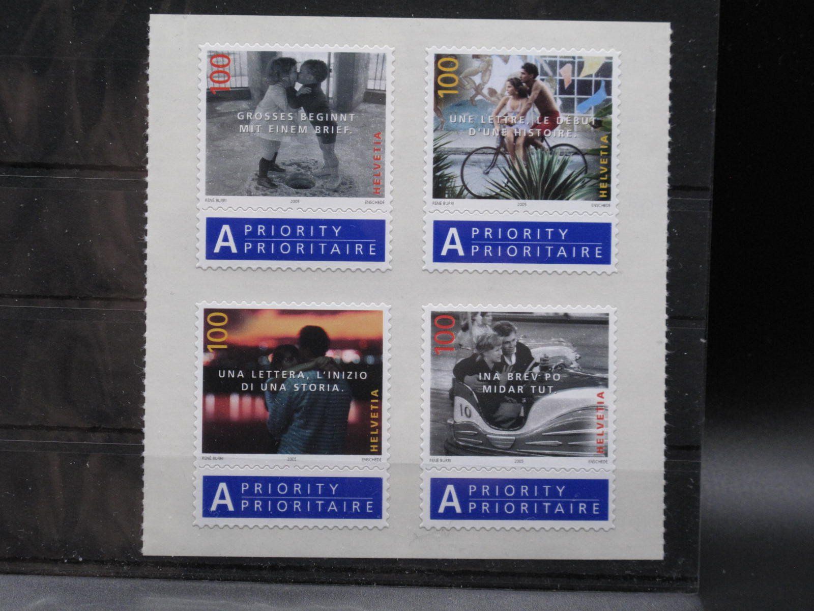 Alle Briefmarken: CH 2005 Grosses begint mit einem Brief 4er BL ** – Gebraucht aus Wil SG von fva01