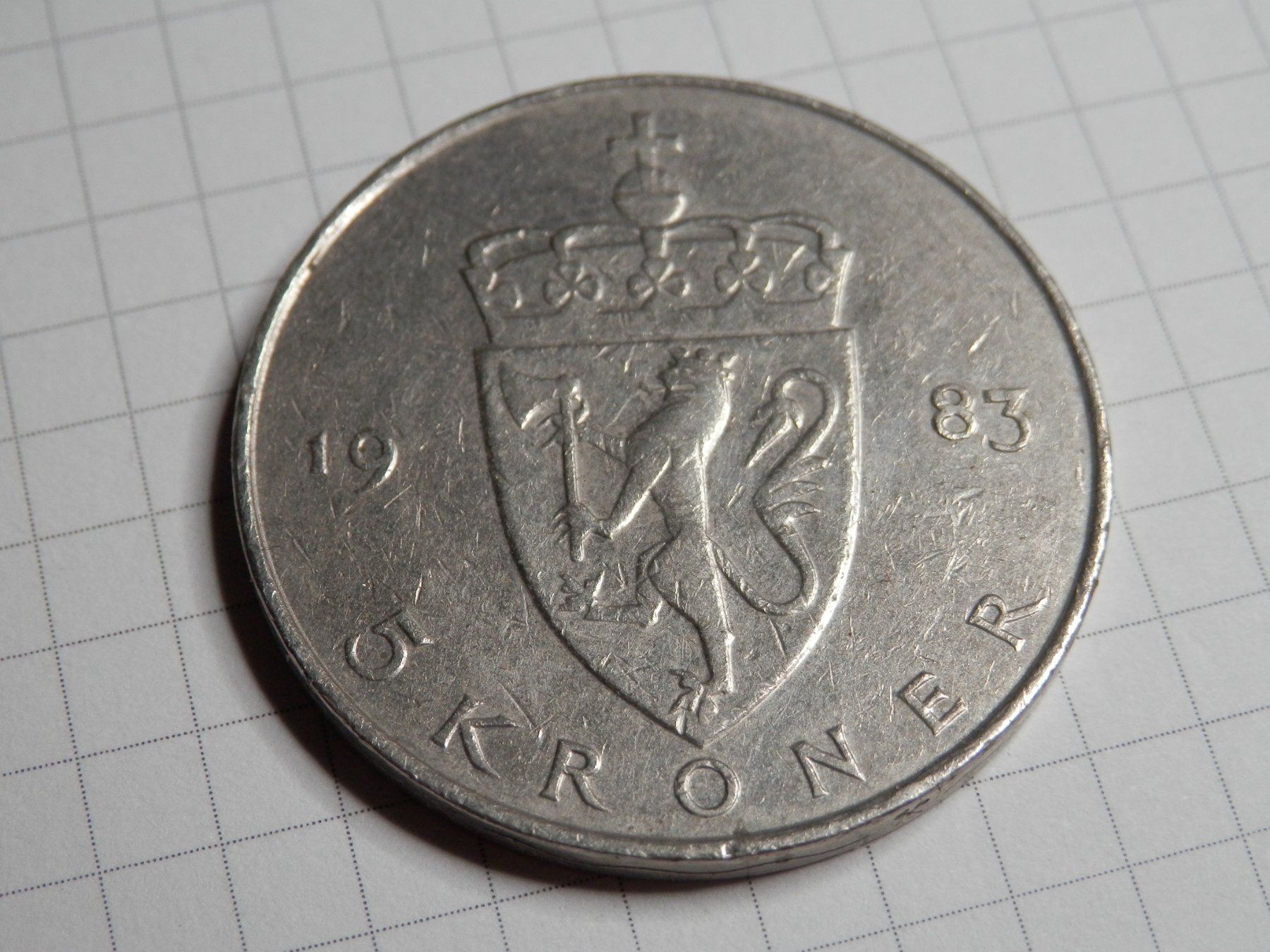 Tutti le monete: Norwegen  5 Kronen, 1983 – Usato da Weiach venduto da weiach81 1
