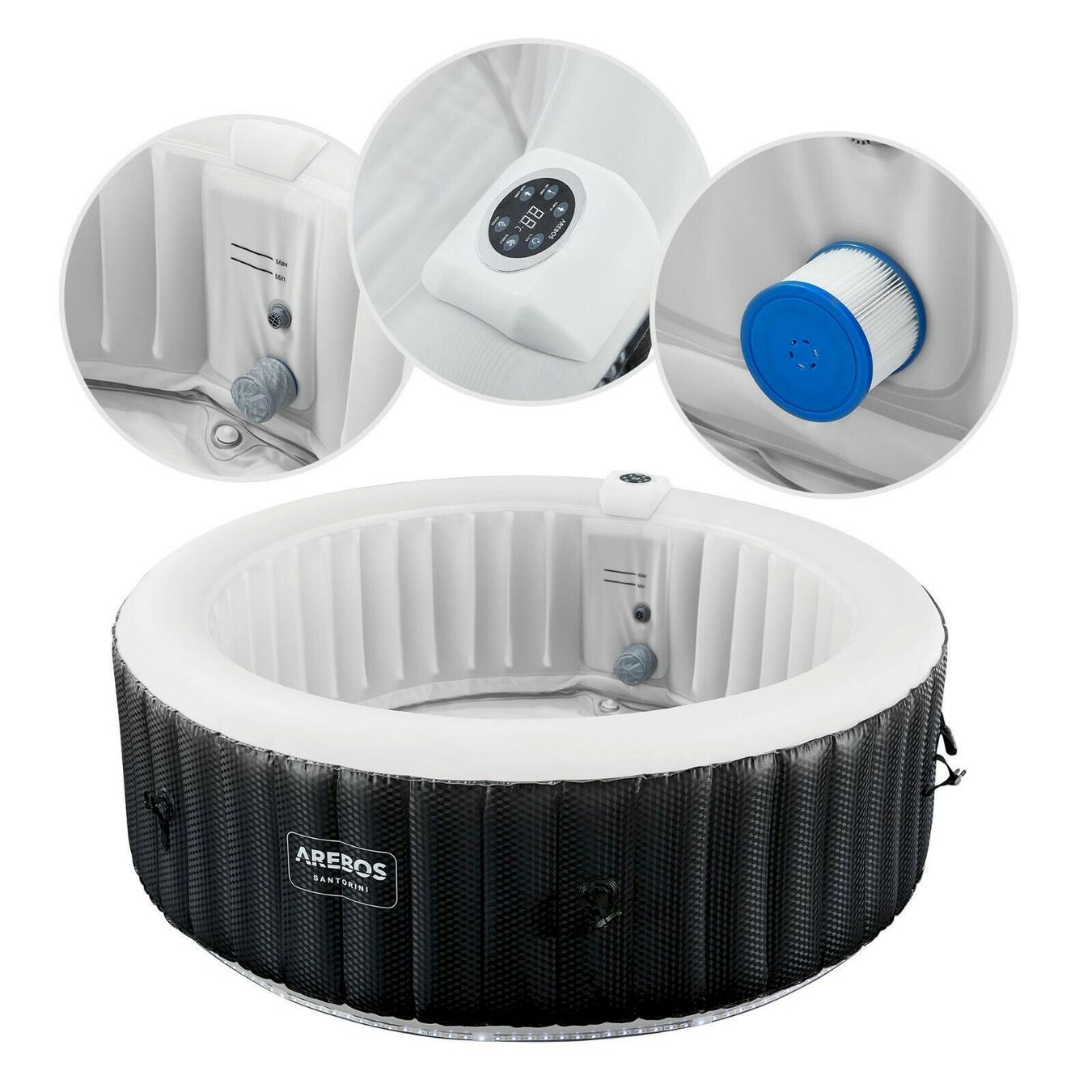 Whirlpool: In-Outdoor Whirlpool "SANTORINI" mit LED – Nuovo e nell'imballaggio originale da Bottighofen venduto da zaap 5