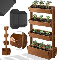 Hochbeet mit 4 Etagen Blumenkasten braun