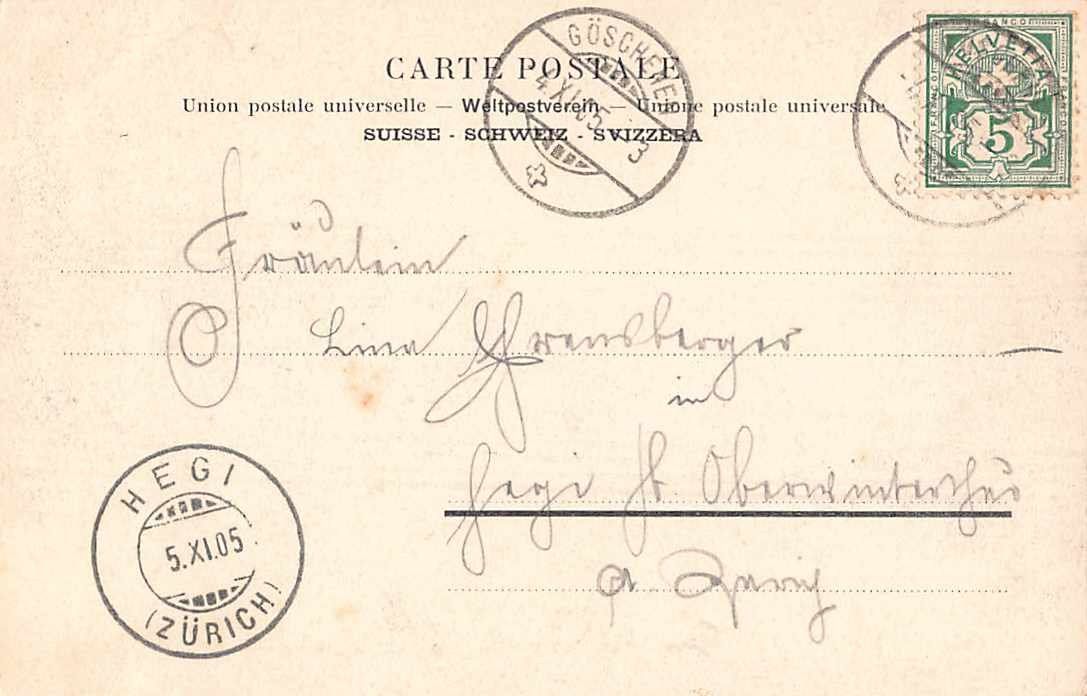 Cartoline postali: GRUSS aus GÖSCHENEN - alte Ansichtskarte 1905 – Usato da Winterthur venduto da SchatzchischtliWinti 1