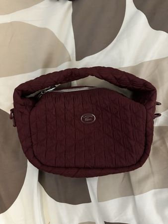 Sac bandoulière Lacoste matelassé bordeaux NEUF