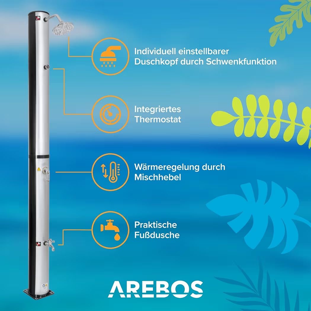 Docce: Arebos Solardusche 37 Liter - Neu – Nuovo (secondo la descrizione) da Nebikon venduto da warendiscount 2