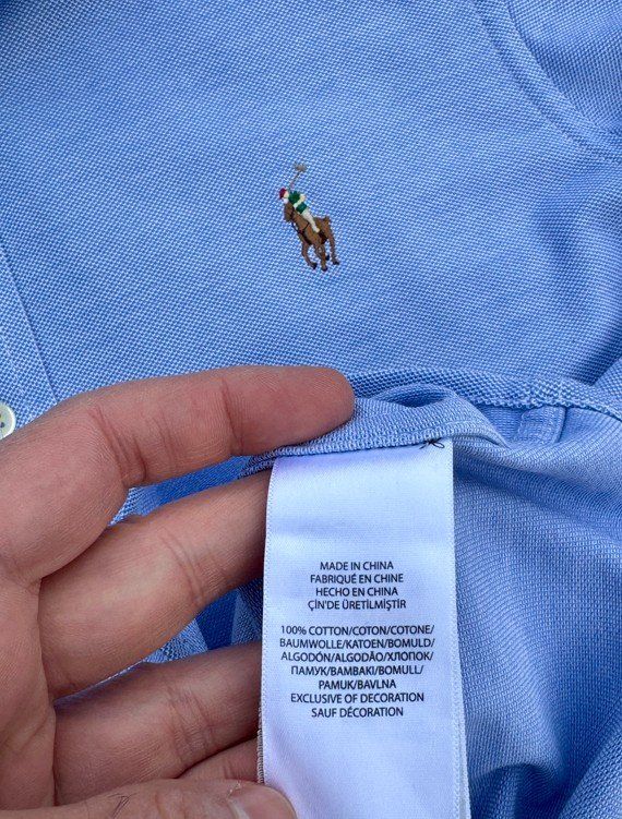 Ralph Lauren Camicie: Ralph Lauren Hemd S Oxford Knit Hellblau – Usato da Männedorf venduto da LTMCS 9
