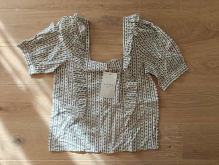 Sezane Bluse Ezecquiel Ecru Blumen, Gr. 38, neu