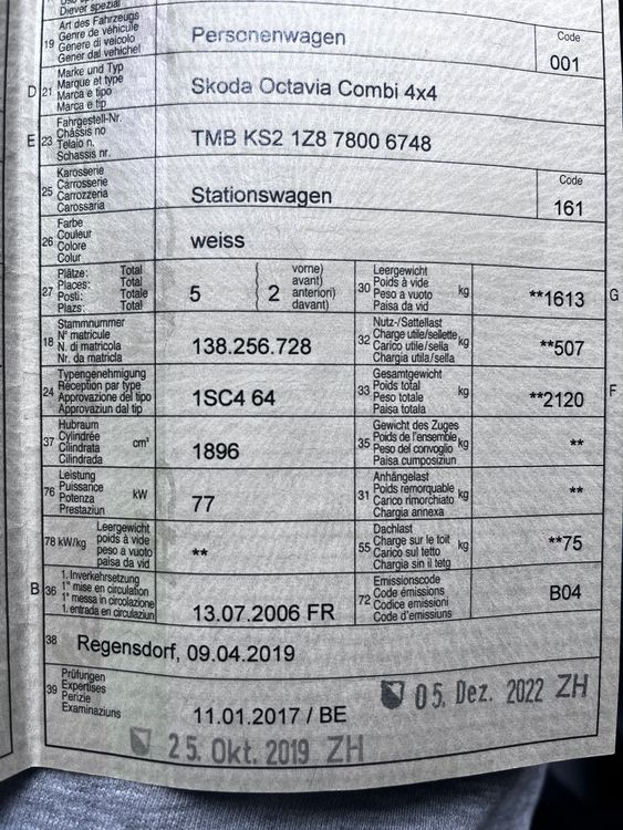 Skoda Automobili: Skoda Octavia 4x4  1.9TDI – Usato da Oberweningen venduto da Achille.3 7