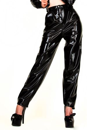 Latex Bundfaltenhose / Schlaghose Gr. S