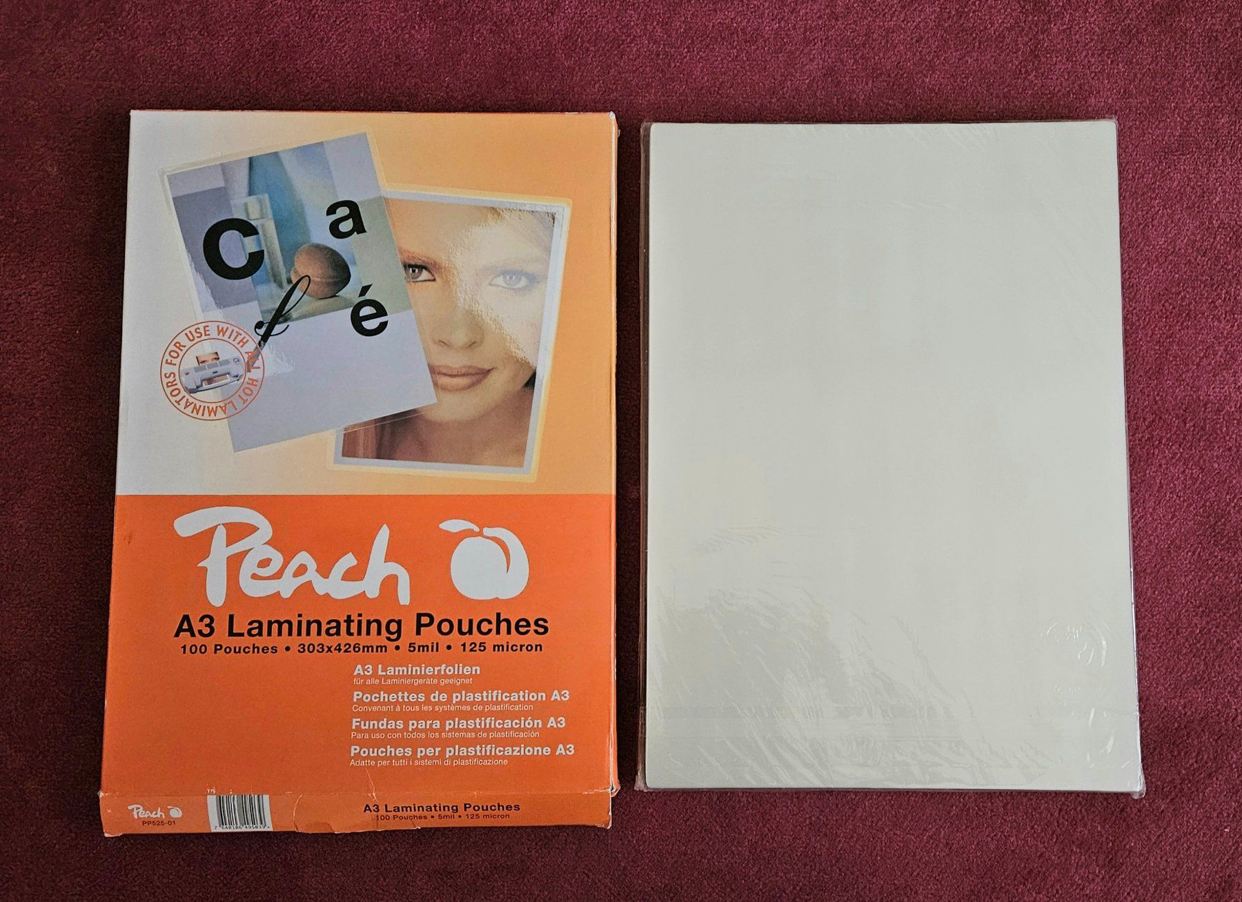 Laminiergeräte: 100 Pochettes de plastification A3 Peach neuf! – Neu und originalverpackt aus Cheseaux-Lausanne von fregate44 2