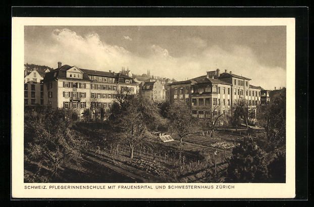 Cartoline postali: Zürich, Schweiz. Pflegerinnenschule mit – Usato da Berlin venduto da bartko-reher