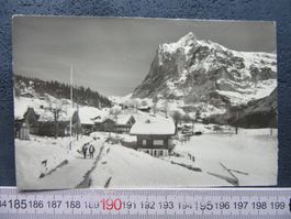 GRINDELWALD TERRASSENWEG SCHNEE BELEBT AK BEO 1963
