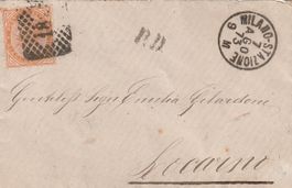 Italien-1873 -sauberer Kleinbrief von Milano nach Locarno