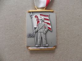 Medaille Jura Militär Uniform Fahne 1995