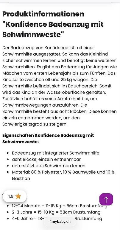 Costumi da bagno & Bikini: Badeanzug mit Schwimmhilfe – Usato da Bennau venduto da Kristina12345 1
