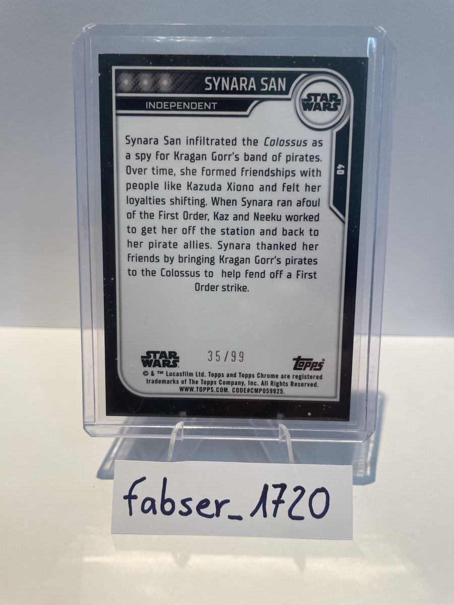Topps Carte collezionabili: 2023 Topps Chrome Star Wars Synara San Green Refractor /99 – Nuovo (secondo la descrizione) da Ostermundigen venduto da fabser_1720 1
