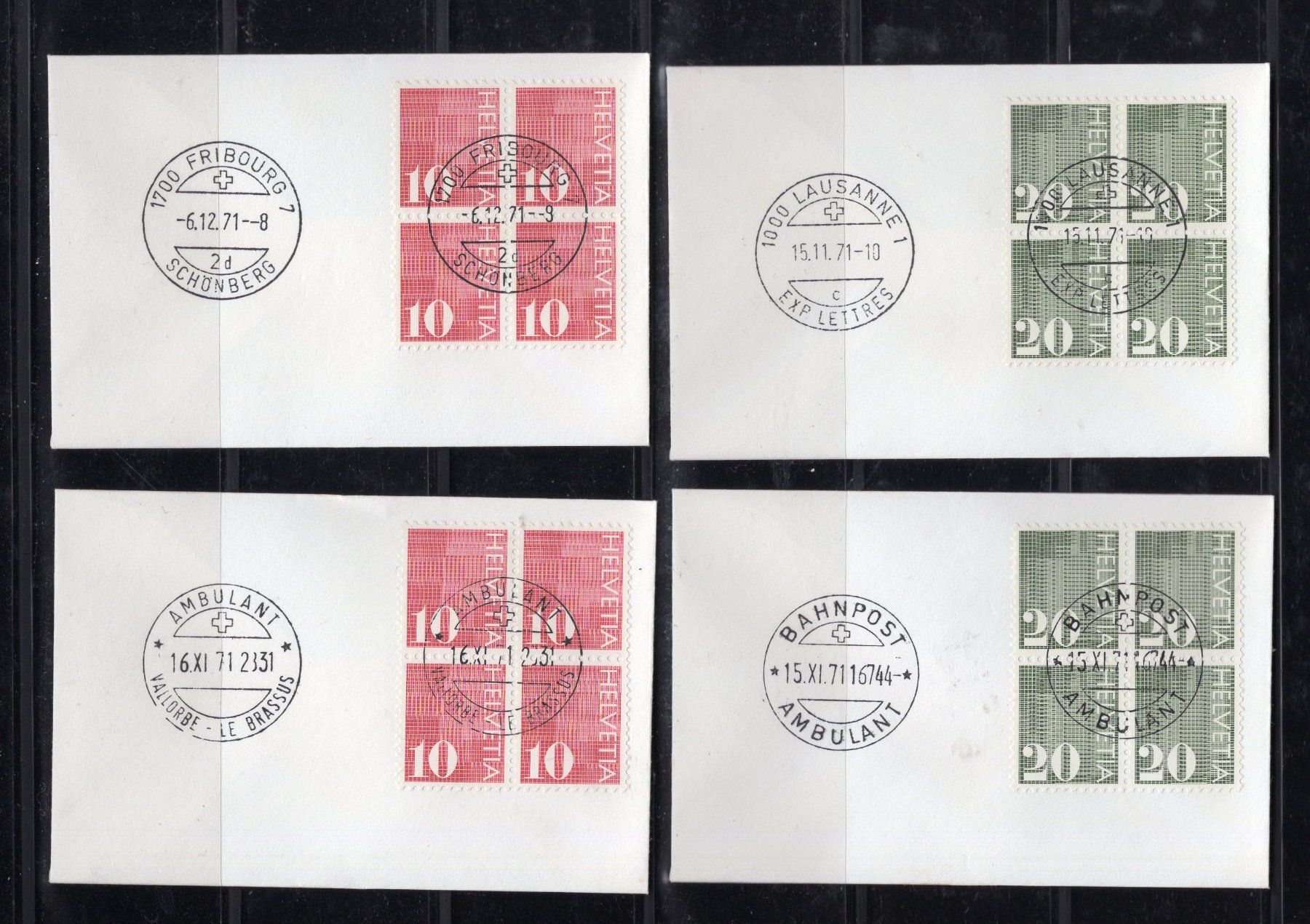 Tutti i francobolli: R2216  /  4 petites lettres obl. divers – Usato da Ste-Croix venduto da MONT-TAGNAC