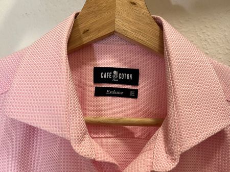 Chemise rose Cafe Cotton (39 slim)