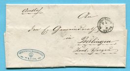 Faltbrief von Basel nach Berlingen 1858