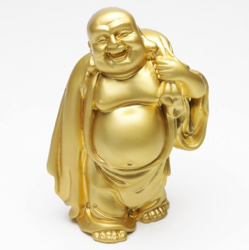 Sculture & Statue: Happy Buddha - goldfarben matt – Nuovo e nell'imballaggio originale da Mauren venduto da Yeelen