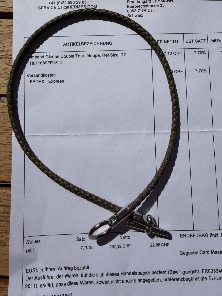 Bracciali & Braccialetti: Hérmes Lederarmband, Glènan – Usato da Zürich venduto da Raetselbiene 1
