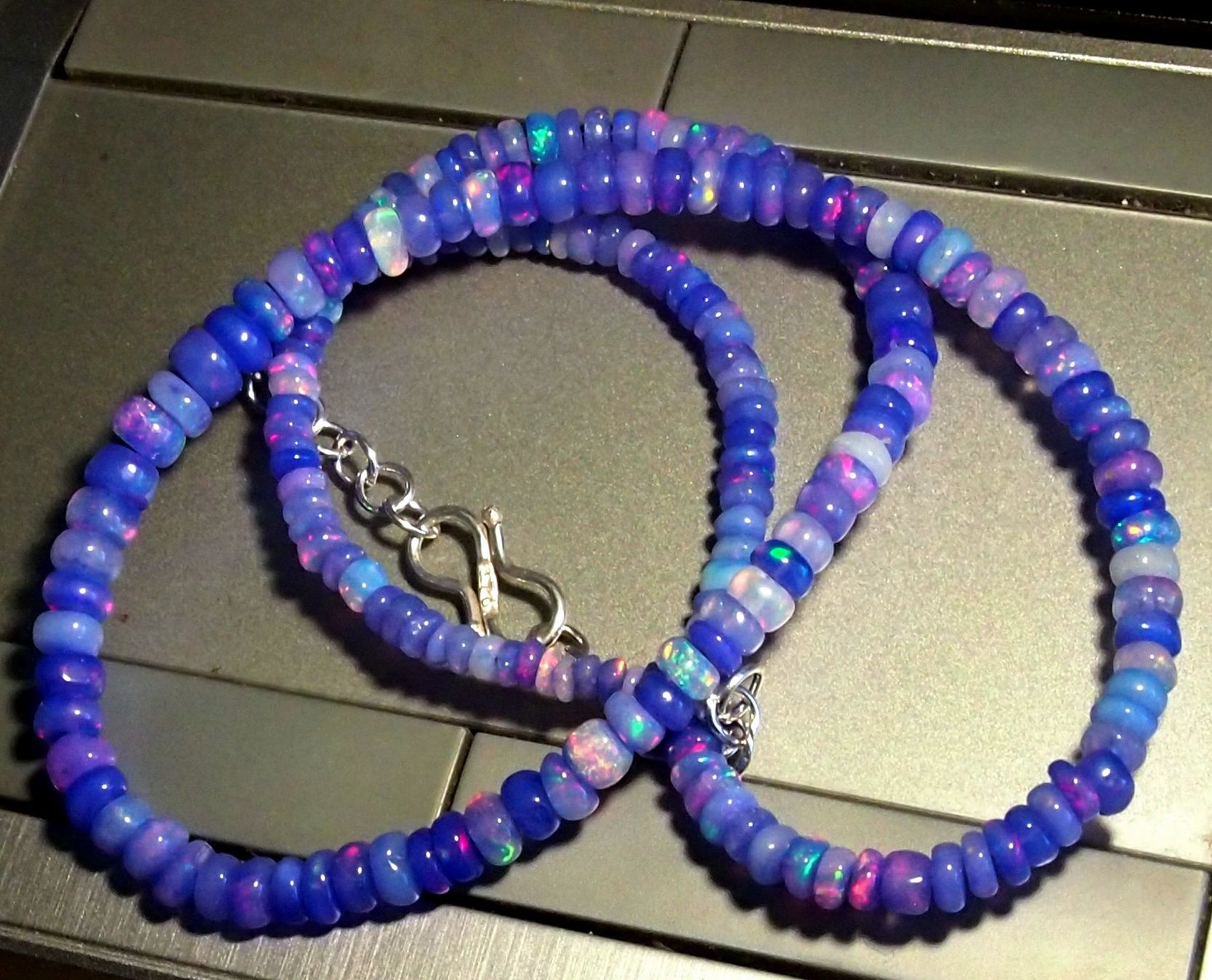 Catenine: TOP FEUEROPAL-HALSKETTE, einzigartige Farben! – Nuovo e nell'imballaggio originale da Reinach BL venduto da Marblue 5