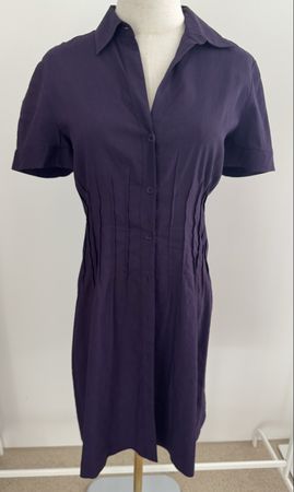 Theory Leinen-Kleid Aubergine Gr. EU 38
