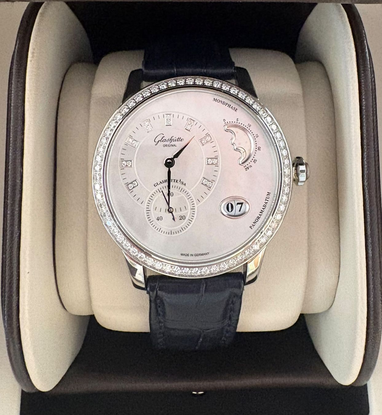 Glashütte Orologi: GLASHÜTTE UHR PANOMATIC LUNA MIT DIAMANTEN – Nuovo (secondo la descrizione) da Schwyz venduto da bofb 3