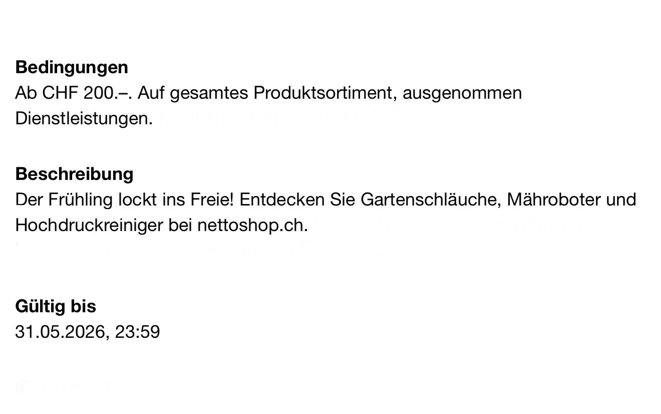 Buoni: Nettoshop 20 CHF Rabatt Gutschein – Nuovo e nell'imballaggio originale da Zürich venduto da Marcel_2202 1