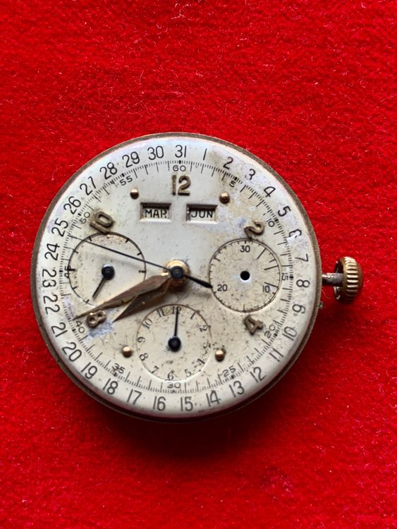 Cadran De Montre Ancien Valjoux 7734 - 31,5 Mm - Pour Chronographe Vintage FHORMA