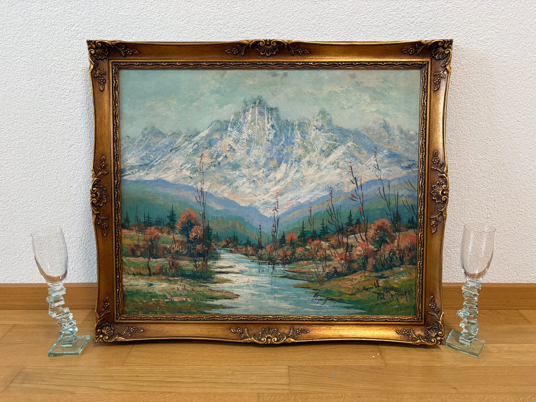 Dipinti: 69.5X59.5/ Ölgemälde Berglandschaft/ Bilderrahmen – Usato da Ottenbach venduto da TimelessEmotions. 2
